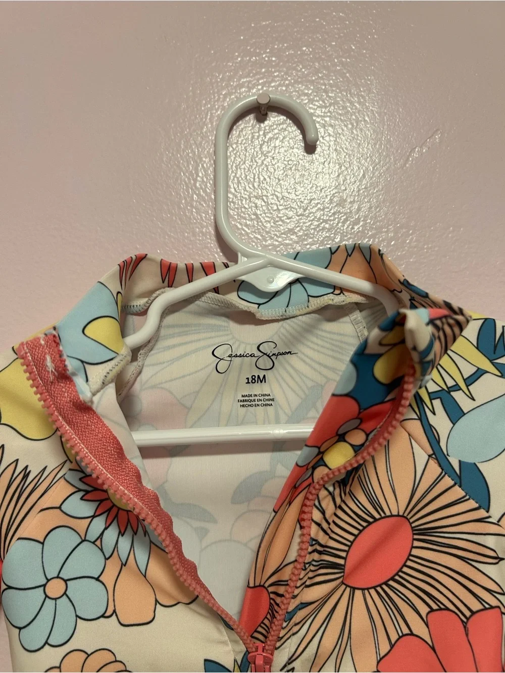 Jessica Simpson Floral Rashguard One Piece Sz 18 Mo